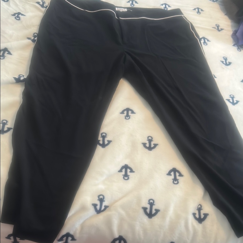 Calvin Klein Black Pants with White Accents
